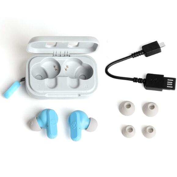 NEW Skullcandy Dime True Wireless in-Ear Earbud - Light Grey/Blue Bluetooth - Picture 2 of 9